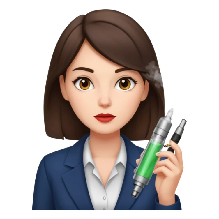 brunette office girl, vape named larisa sticker