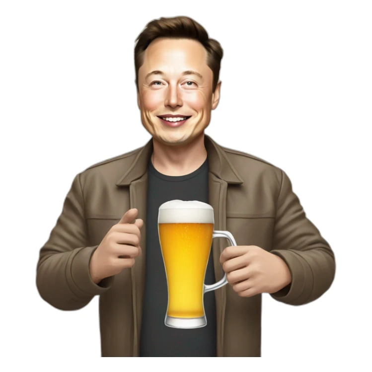 Elon Musk qui boit une biere sticker