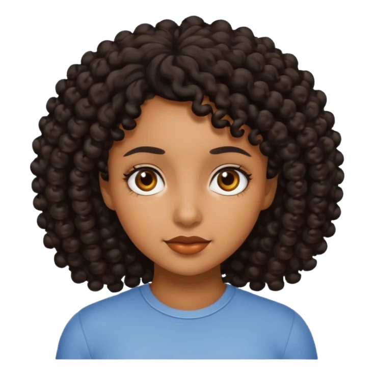 Black curly haired brown skin girl  sticker