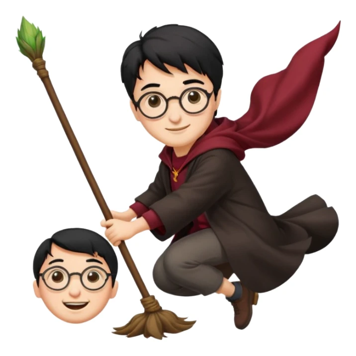Harry potter riding on a broomstick sticker