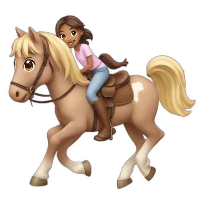 cute girl on a horse sticker