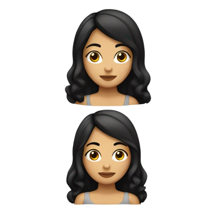 Venezuelan girl with black hair, curly on one side and straight on the other side sticker
