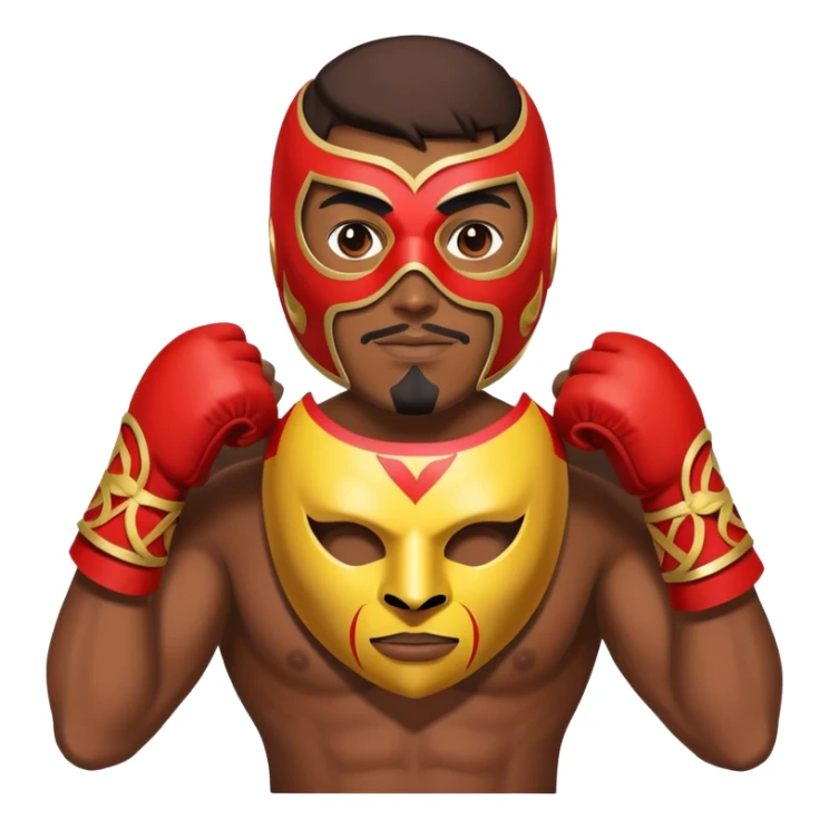 holding a Luchador mask sticker