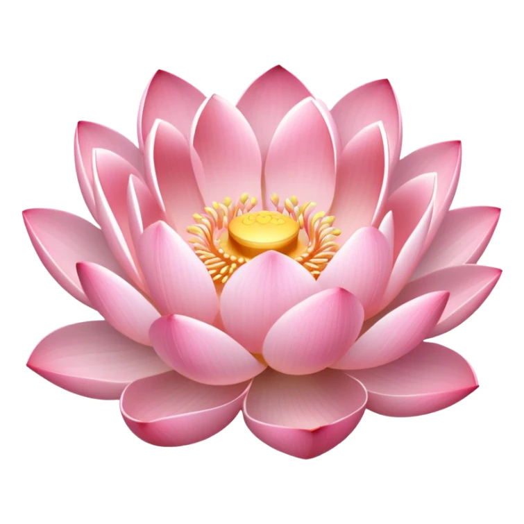 Soft pink lotus flower with a gentle inner glow sticker