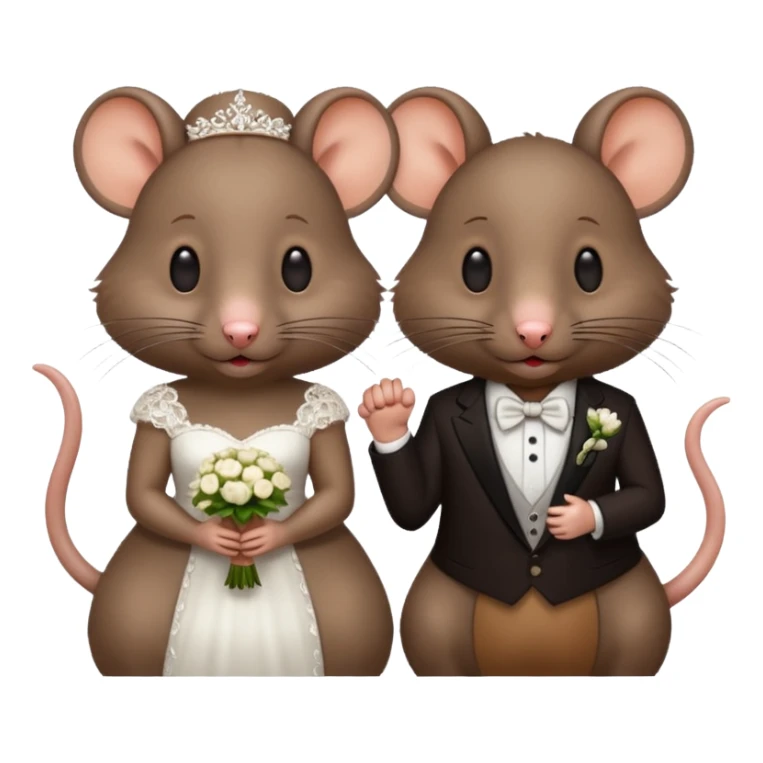Two rats, a male and a female, getting married  sticker