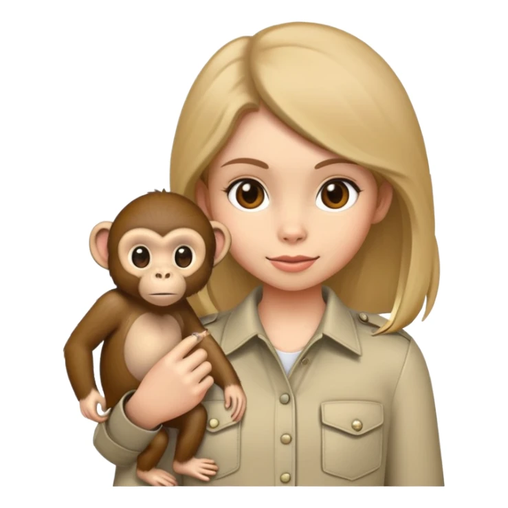 a girl with a monkey in her pocket sticker