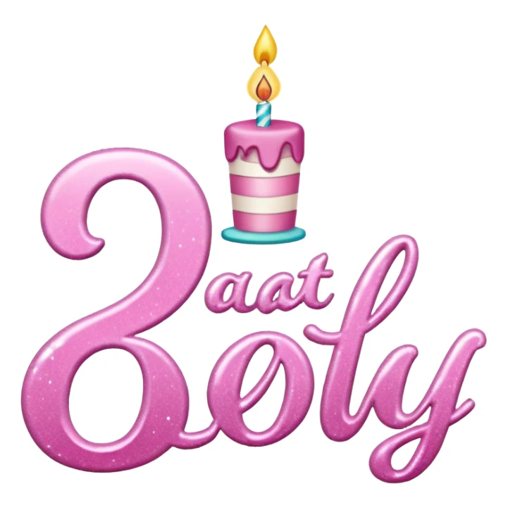 birthday sign in pink and white sticker