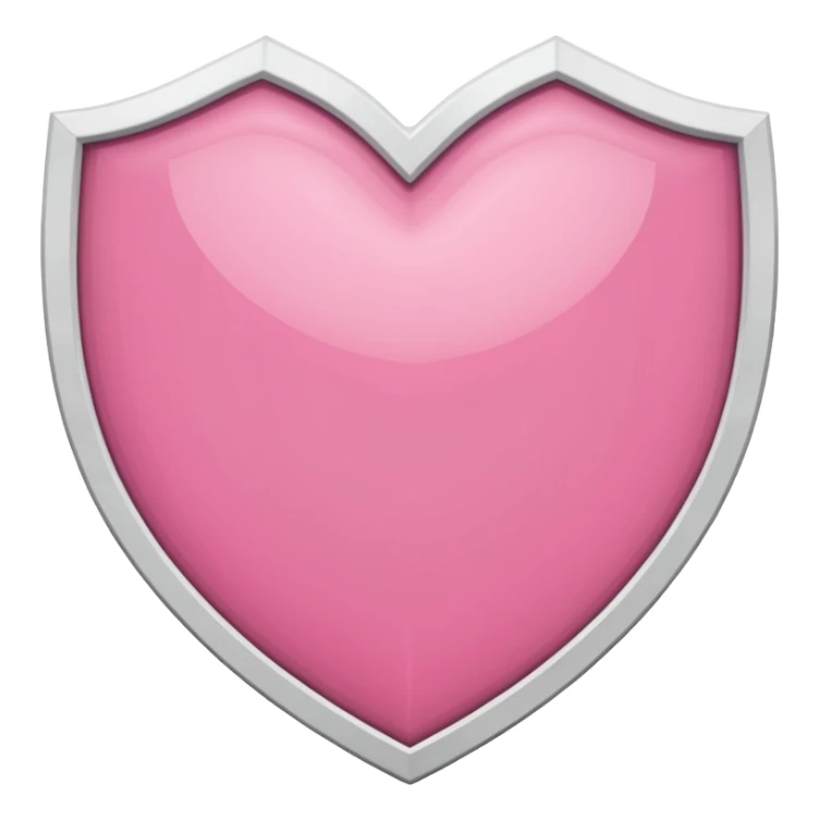 pink shield with white frame and a heart on it sticker