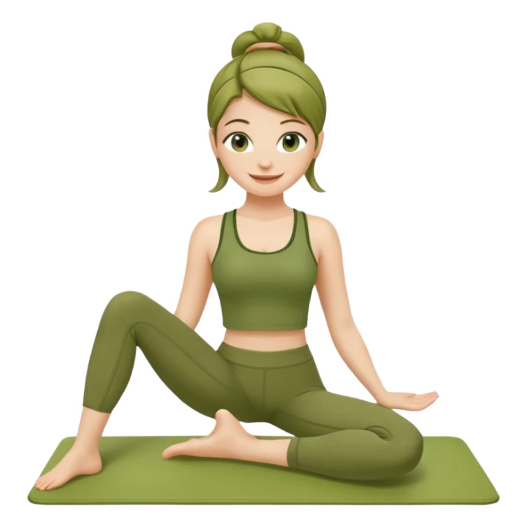 pilates girl in green olive set sticker