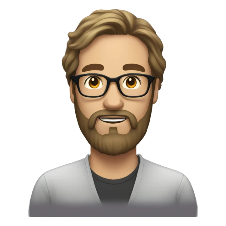 filthy english man with long hair and beard and glasses sticker