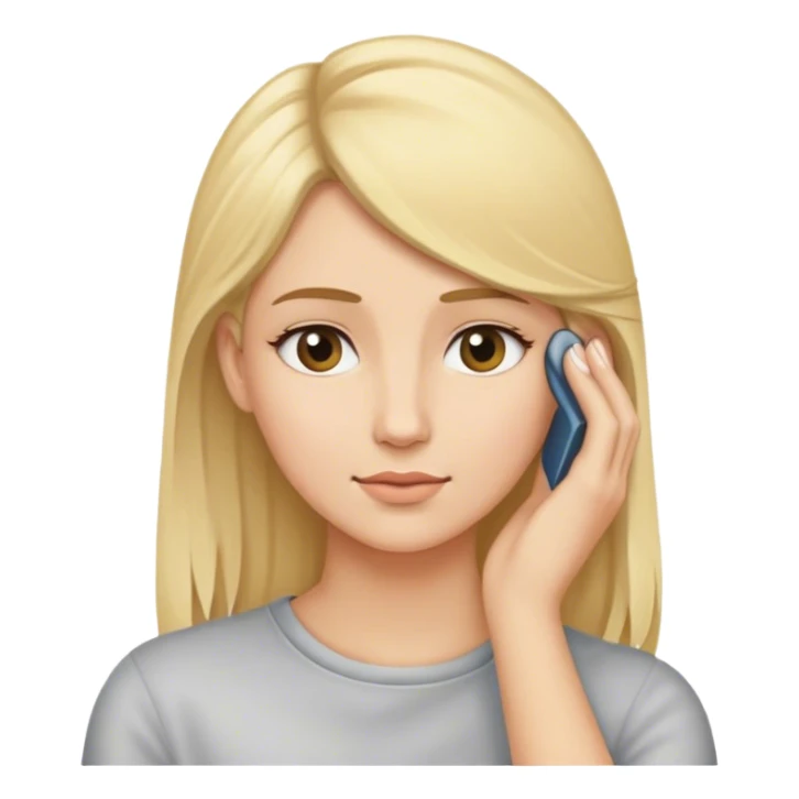 blond haired women tucking hair behind ear sticker