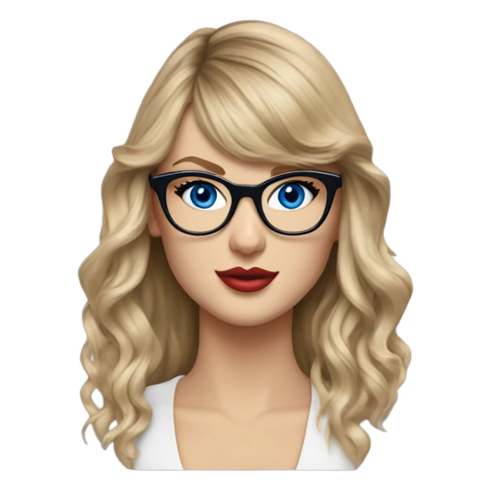 Hyper Realistic Taylor Swift blue eyes and glasses  sticker