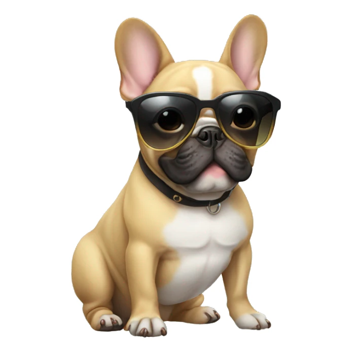 French bulldog with sunglasses sticker