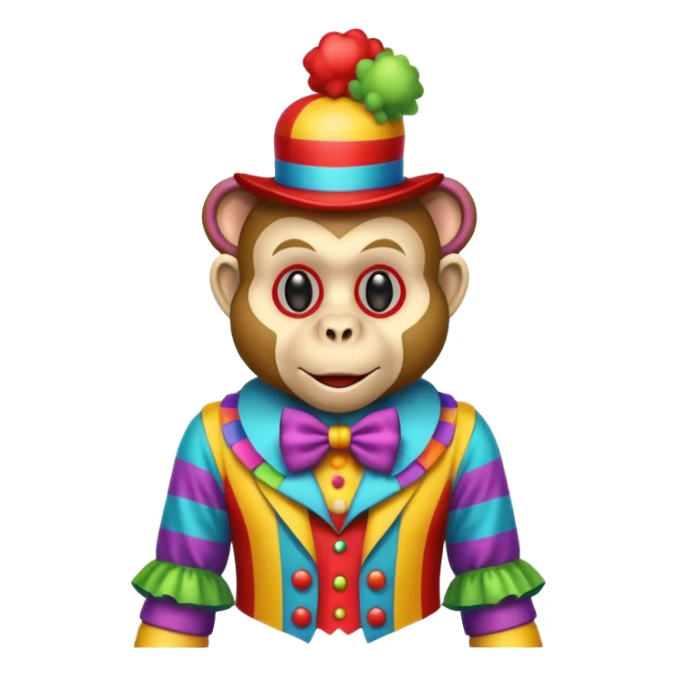Monkey clown sticker