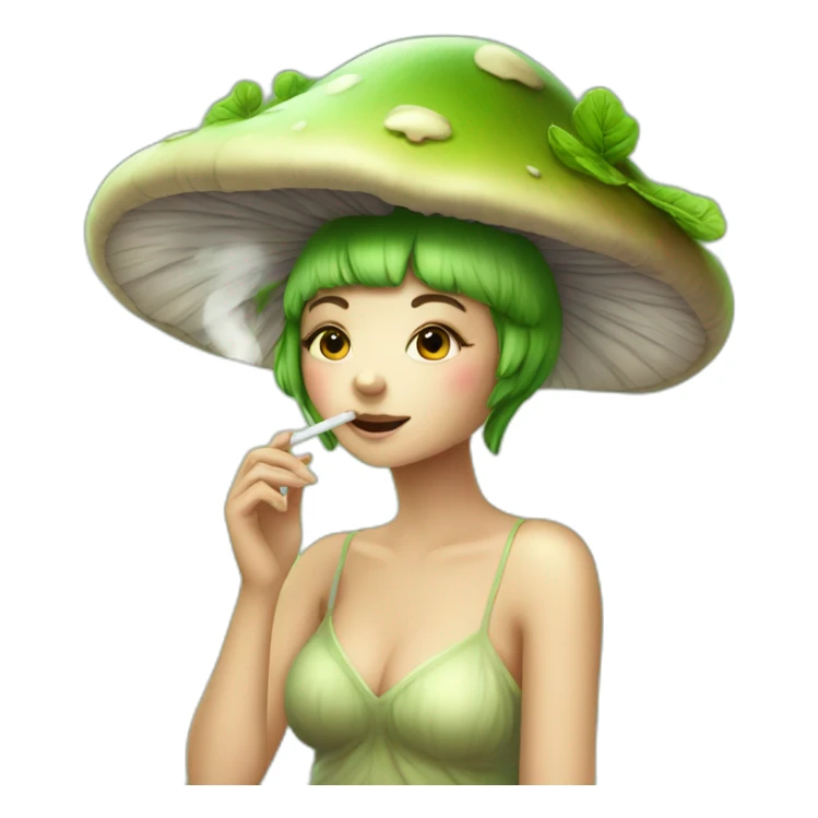 cute mushroom fairy smoking herbs sticker