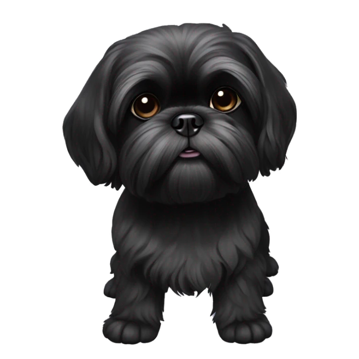 All Black shih tzu with paw up sticker