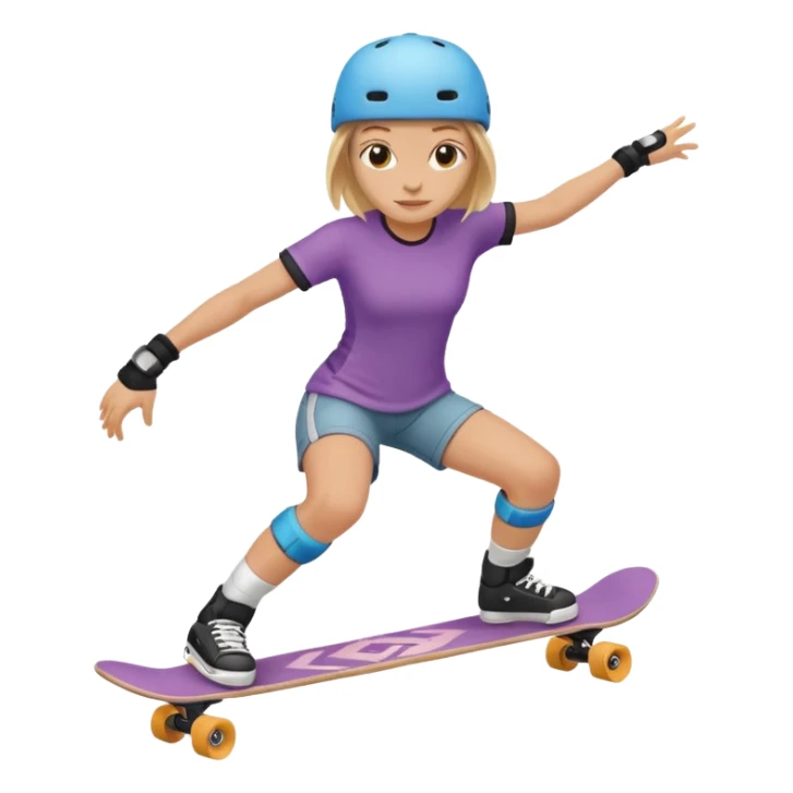 Knee pad woman skateboarder sticker
