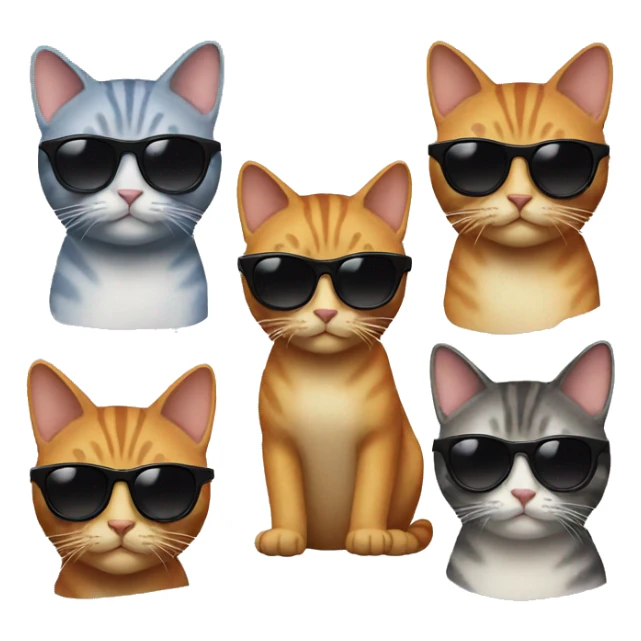 6 cool cats wearing sunglasses sticker
