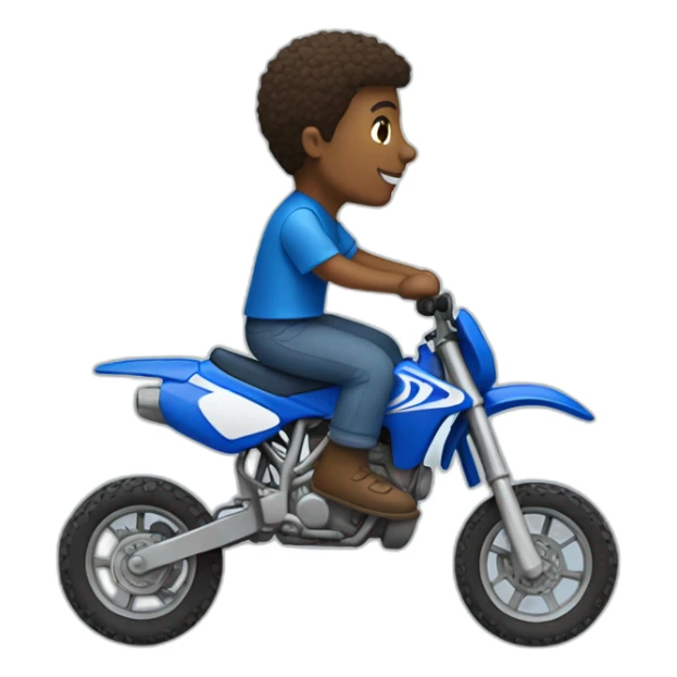 Person riding a blue dirt bike side profile sticker