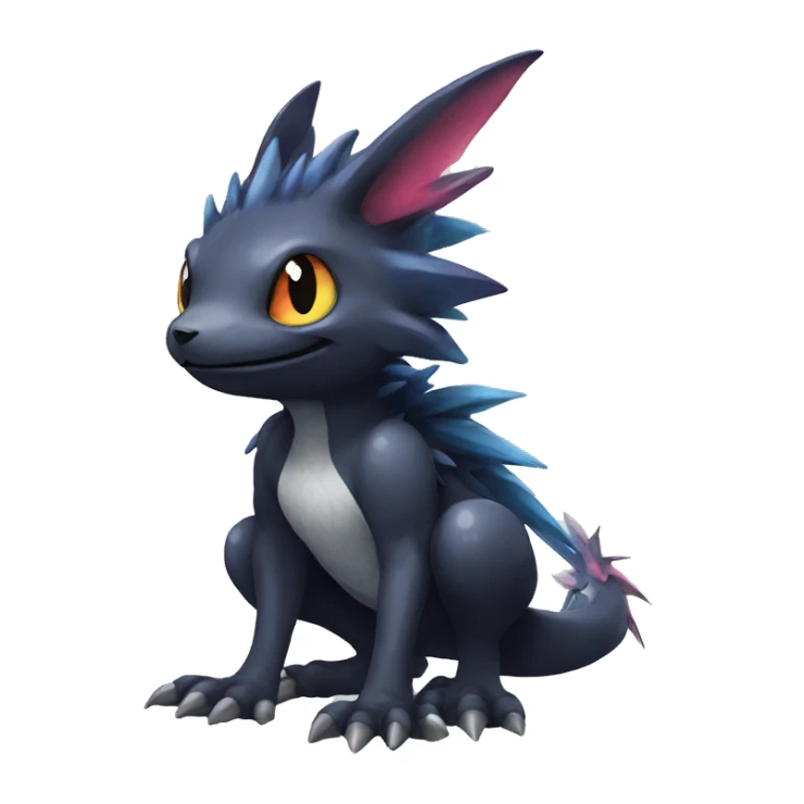 cool edgy colorful Dark-type nargacuga Pokémon full body sticker