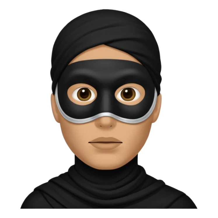 a man with a black mask on his full face including eyes and lips   sticker