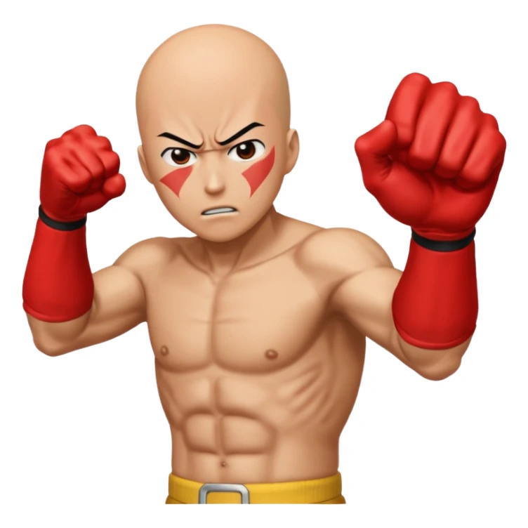 Angry Saitama with his red giant hand punching (front) sticker