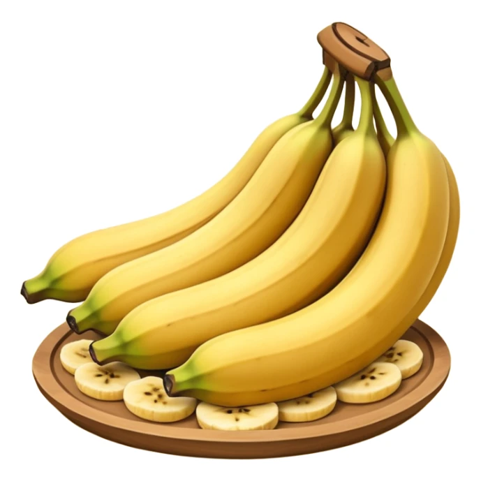 Panquecas em um prato redondo com rodelas de banana sticker