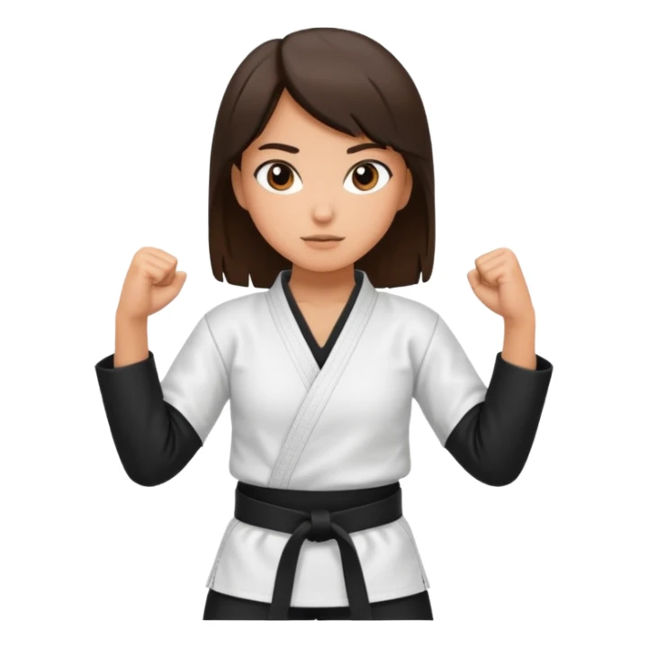 Karate Brunette girl whit brown or black belt sticker