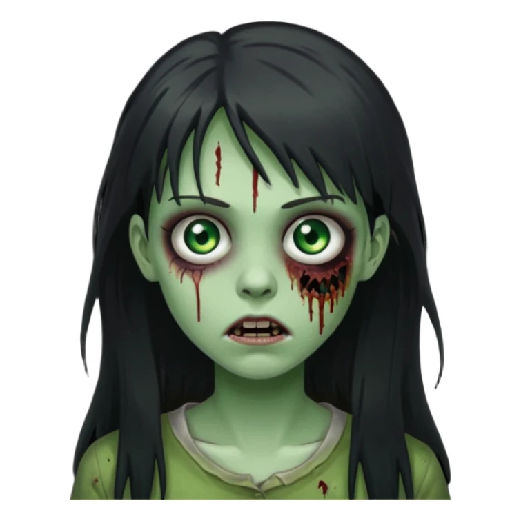 girl zombie long hair side bang sticker