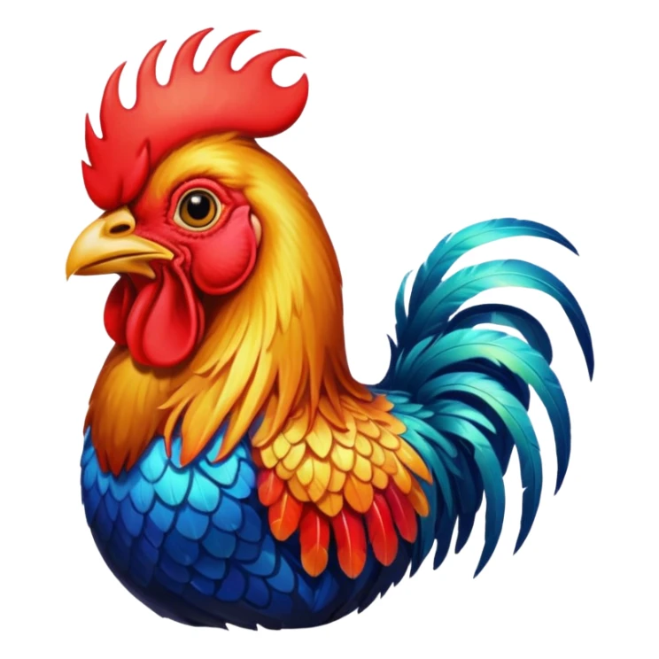High resolution of A rooster sticker