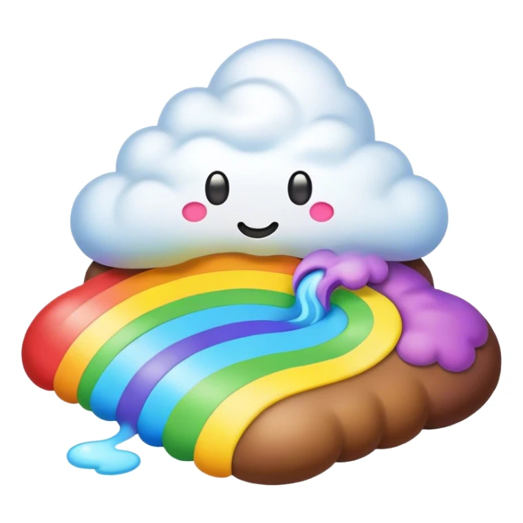 rainbow poop emoji dreamy landscape  sticker