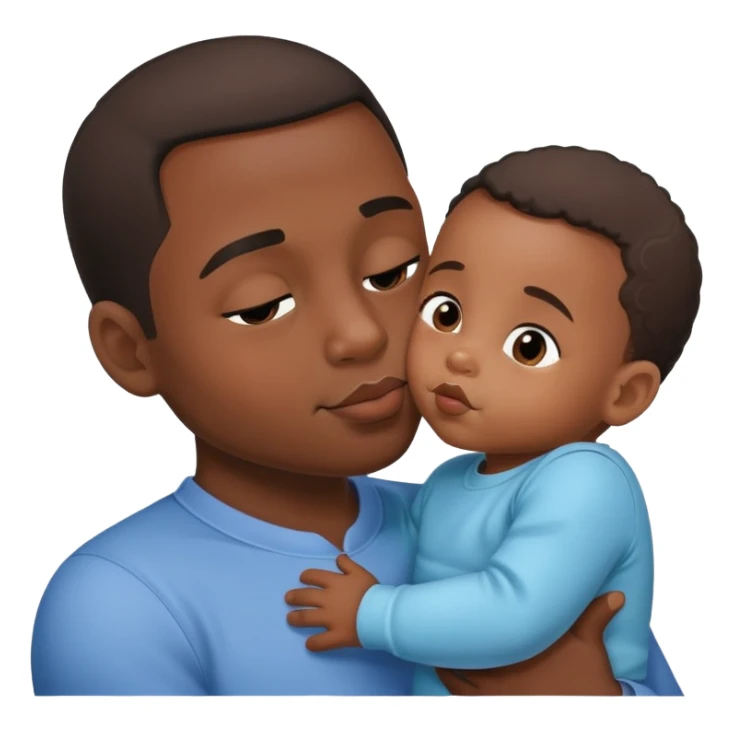 Black Baby kissing dad on cheek sticker