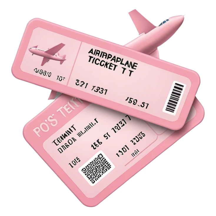 light pink airplane tickets sticker