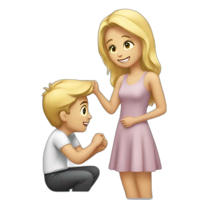Boy proposing to a blonde girl sticker