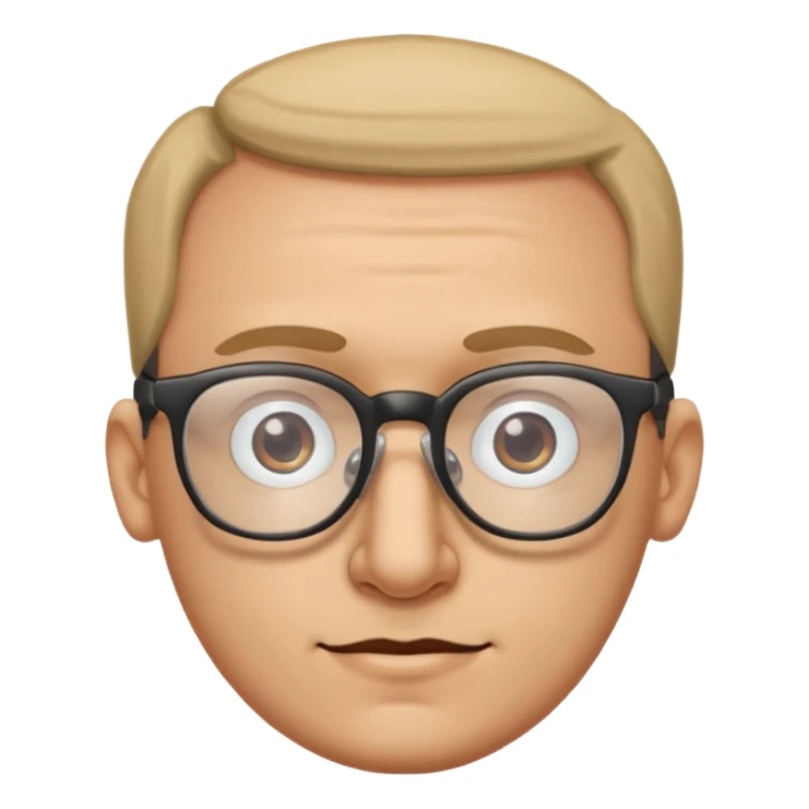 Emoli hombre con lentes mucha frente y nariz grande sticker