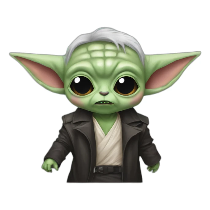 zombie michael jackson in thriller as baby yoda unicorn sticker