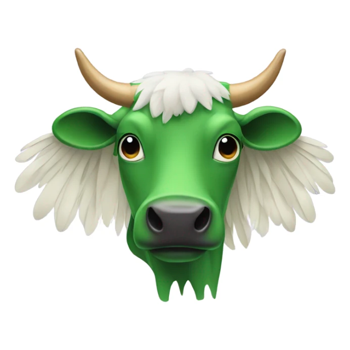 Cow with wings are green big sticker