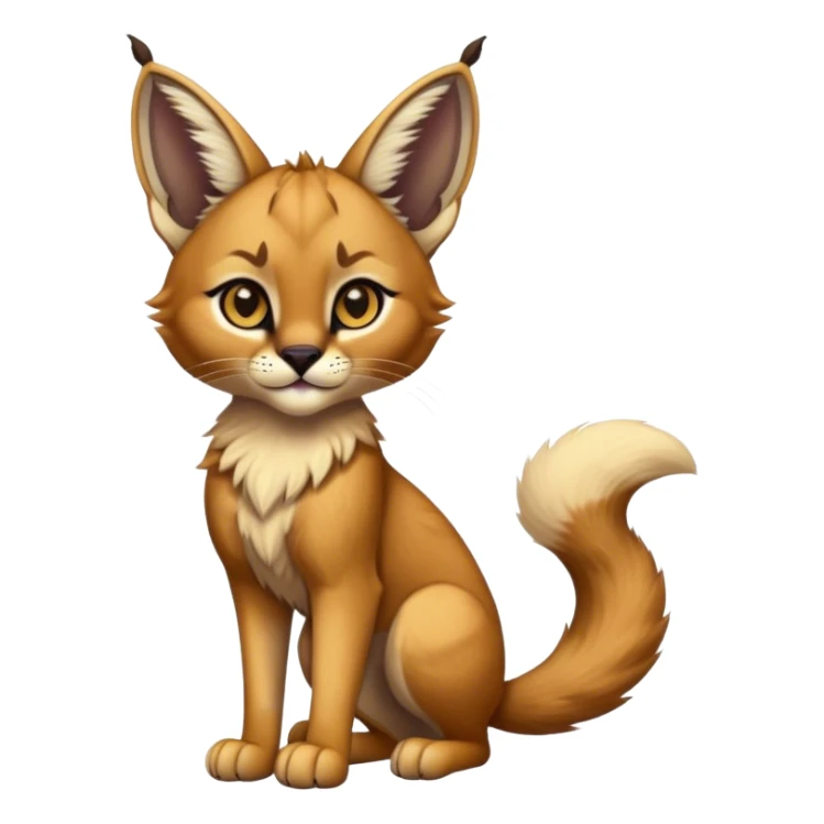 Epic Cute Dark Warm Caracal-Bobcat-Serval full body sticker