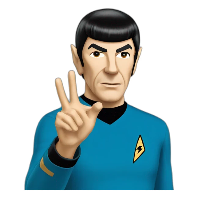 Spock with the Vulcan salute with Starfleet blue uniform (Star Trek) sticker