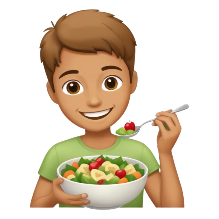 person eating a bowl of healthy food sticker