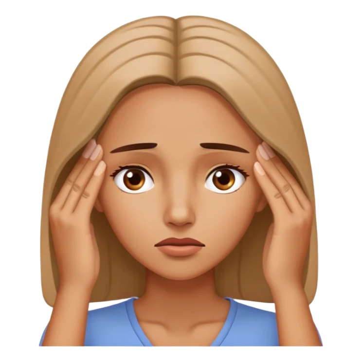 Woman with hand touching forehead, looking confused and worried sticker