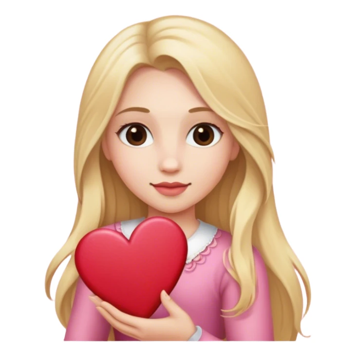 Long hair blonde valentine sticker