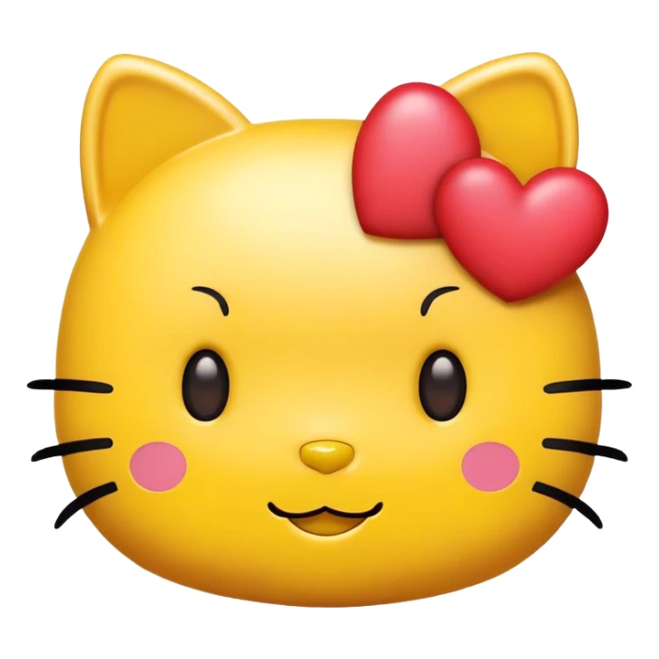 Yellow hello kitty heart eyes emoji sticker