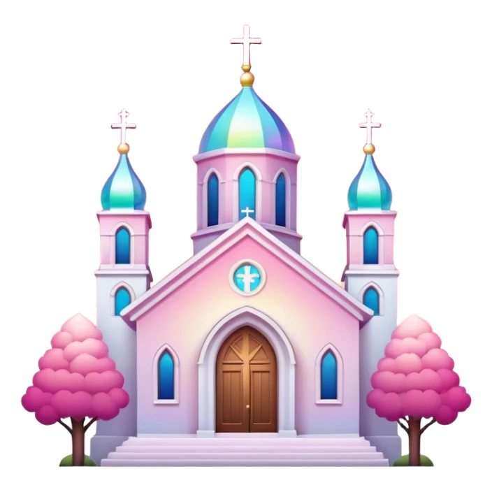 Iridescent divine holy godly romantic pink-white-gradient church  sticker