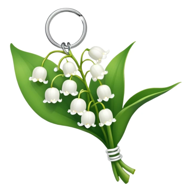 A keychain with lily of the valley sticker