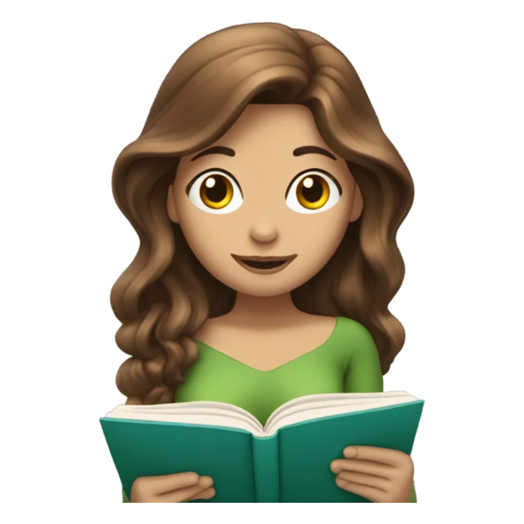 mermaid with brown hair reading sticker