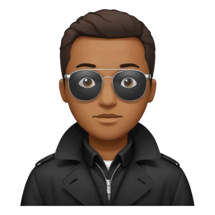 black man in black trenchcoat and sunglasses sticker