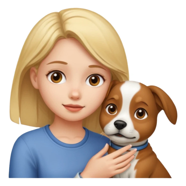 Girl petting a dog sticker