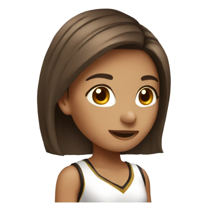 brown straight hair cheerleader girl sticker