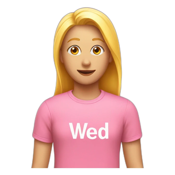 pink tshirt with "WED" written on it sticker